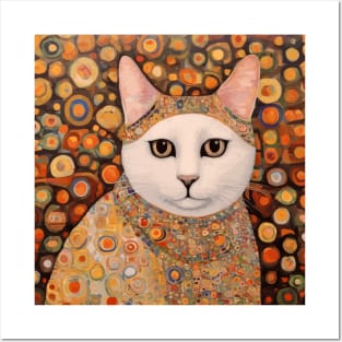 Gustav Klimt Cat with Colorful Costume Posters and Art